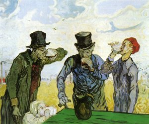 The Drinkers after Daumier by Oil Painting Reproduction