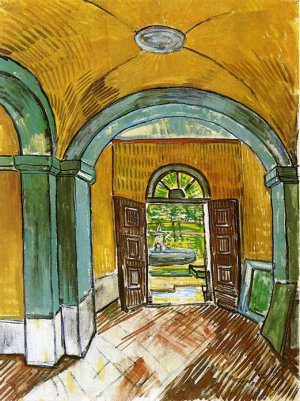 The Entrance Hall of Saint-Paul Hospital by Vincent van Gogh Oil Painting Reproduction