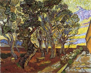 The Garden of the Asylum in Saint-Remy by Vincent van Gogh Oil Painting Reproduction