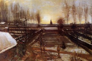 The Parsonage Garden at Nuenen in the Snow by Vincent van Gogh Oil Painting Reproduction