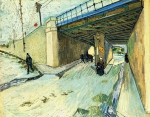 The Railway Bridge Over Avenue Montmajour by Oil Painting Reproduction