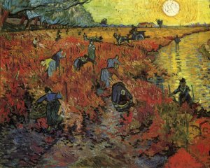 The Red Vineyard by Oil Painting Reproduction