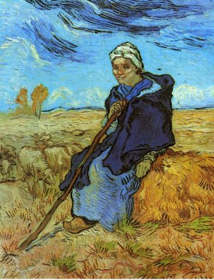 The Shepherdess after Millet by Oil Painting Reproduction