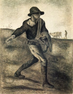 The Sower after Millet by Oil Painting Reproduction