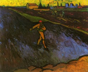 The Sower: Outskirts of Arles in the Background by Oil Painting Reproduction