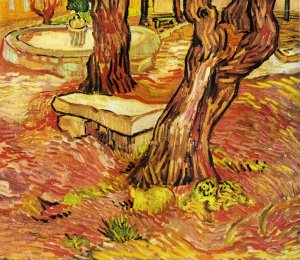 The Stone Bench in the Garden at Saint-Paul Hospital by Oil Painting Reproduction