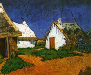 Three White Cottages in Saintes-Maries by Oil Painting Reproduction