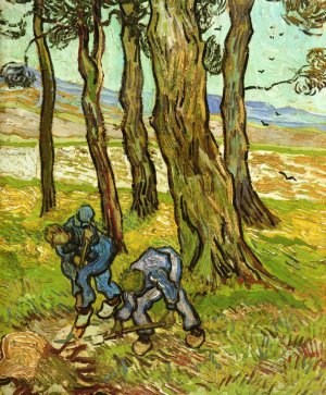 Two Diggers Among Trees by Oil Painting Reproduction