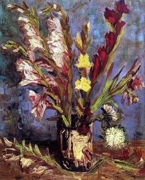 Vase with Gladioli by Oil Painting Reproduction