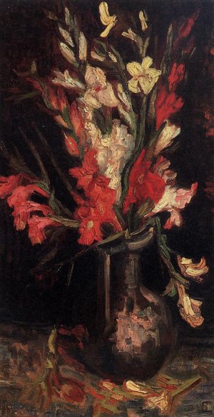 Vase with Red Gladioli by Oil Painting Reproduction