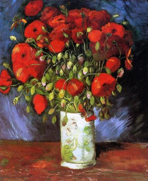 Vase with Red Poppies by Oil Painting Reproduction