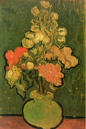 Vase with Rose-Mallows by Vincent van Gogh Oil Painting Reproduction