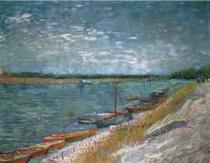 View of a River with Rowing Boats