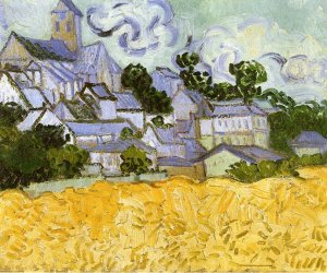 View of Auvers with Church by Oil Painting Reproduction