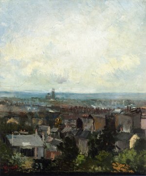 View of Paris from Near Montmartre by Oil Painting Reproduction