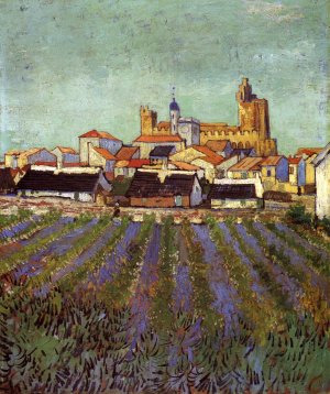 View of Saintes-Maries by Oil Painting Reproduction