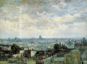 View of the Roofs of Paris by Oil Painting Reproduction