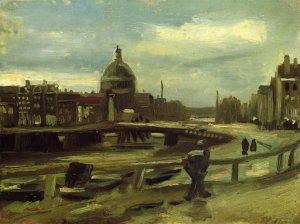 View on the Singel in Amsterdam by Oil Painting Reproduction