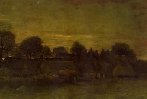 Village at Sunset by Vincent van Gogh Oil Painting Reproduction