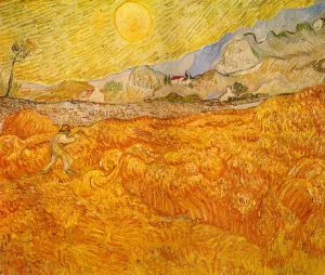 Wheat Field Behind Saint-Paul Hospital with a Reaper