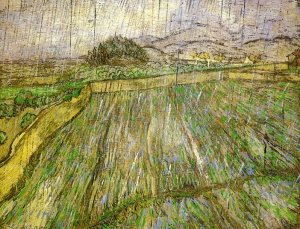 Wheat Field in Rain by Oil Painting Reproduction