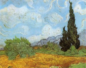 Wheat Field with Cypresses at the Haude Galline Near Eygalieres by Vincent van Gogh Oil Painting Reproduction