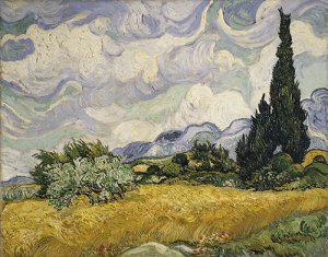 Wheat Field with Cypresses by Oil Painting Reproduction