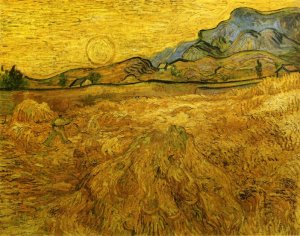 Wheat Field with Reaper and Sun by Oil Painting Reproduction