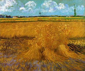 Wheat Field with Sheaves by Oil Painting Reproduction