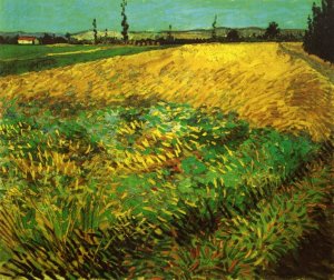 Wheat Field with the Alpilles Foothills in the Background by Oil Painting Reproduction