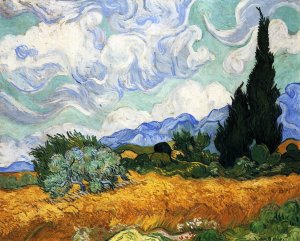 Wheatfield with Cypress by Vincent van Gogh Oil Painting Reproduction