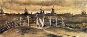 Windmils at Dordrecht by Oil Painting Reproduction